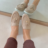 Mocassini da donna – Scarpe slip-on – Suola comoda – Elegante fiocco decorativo