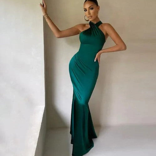 Abito da sera da donna - Sirena lunga - Monospalla asimmetrica - Elegante e aderente