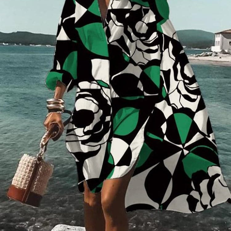 Fina - Abito colorato e ampio con fantasie estive