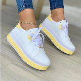 Sneakers casual alla moda da donna – Modello stringato con suola spessa e comoda