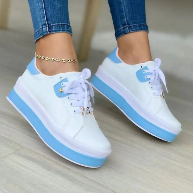 Sneakers casual alla moda da donna – Modello stringato con suola spessa e comoda