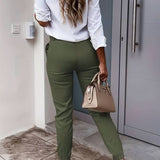 Pantaloni da donna - Eleganti e comodi - Taglio dritto - Tessuto elasticizzato versatile