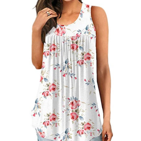 Britt - Camicetta senza maniche con bellissimi motivi floreali