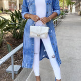 Giacca da donna con bottoni sul davanti – Vestibilità oversize – Stile casual – Lunghezza a metà coscia