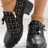 Scarpe da donna con tacco grosso – Tomaia testurizzata – Altezza alla caviglia – Fiocco decorativo