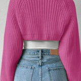 Cardigan a maniche lunghe in maglia a coste