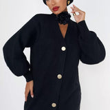 Cardigan in maglia rilassata tinta unita