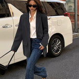 Blazer nero stile retrò ampio