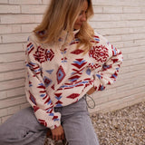 Felpa spessa con stampa color block di tartaruga