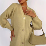 Cardigan in maglia rilassata tinta unita