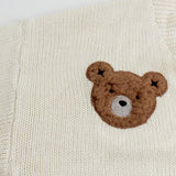 Cardigan corto con ricamo orso