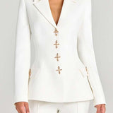 Blazer a maniche lunghe con bottoni in metallo