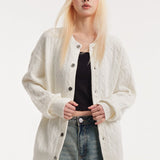 Cardigan a trecce dalla vestibilità rilassata