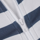 Felpa con cappuccio slim fit a maniche lunghe con zip a righe