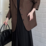 Blazer casual vintage a maniche lunghe