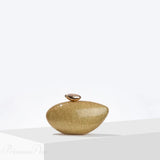 Borsa da sera in acrilico a forma di uovo, con perle e conchiglie