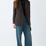 Blazer in lana marrone Maillard