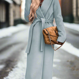 Elegante giacca autunnale con cintura: comoda, traspirante, raffinata per le donne