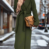 Elegante giacca autunnale con cintura: comoda, traspirante, raffinata per le donne