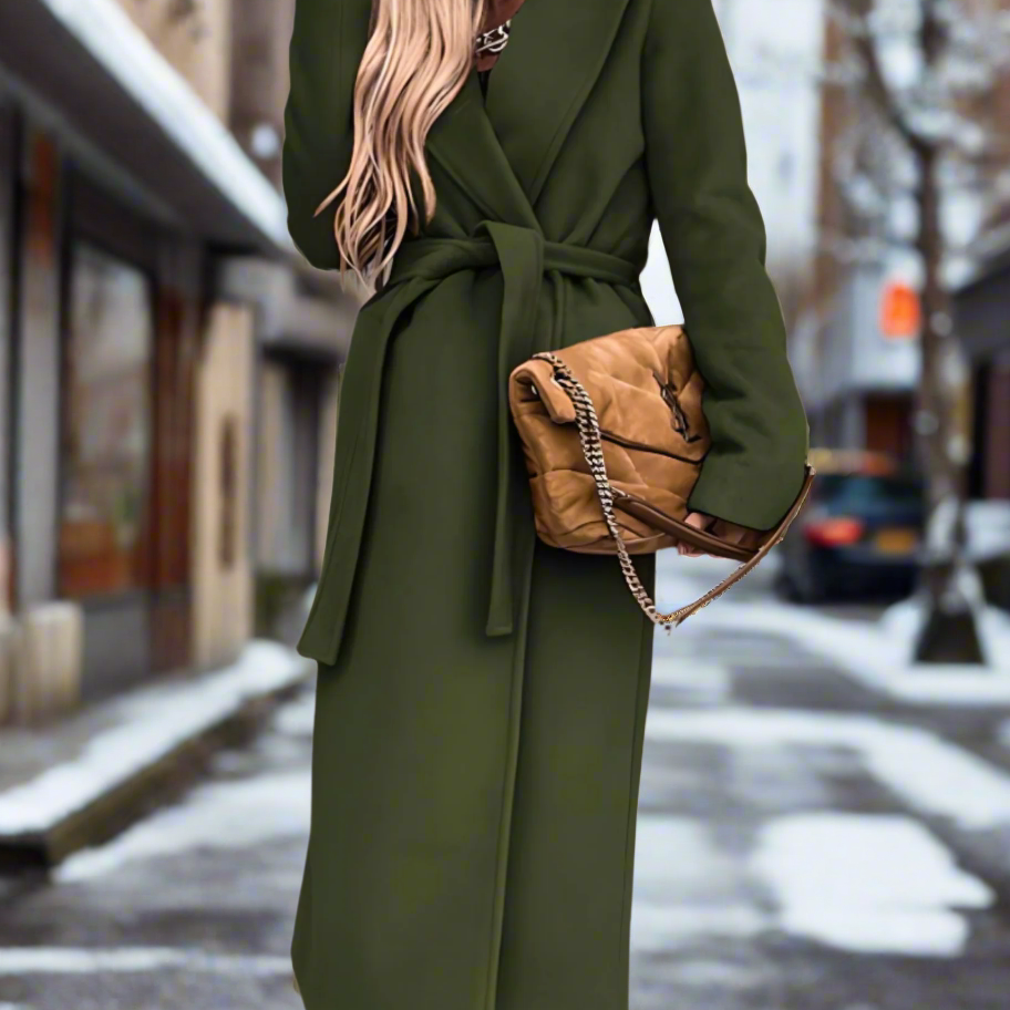 Elegante giacca autunnale con cintura: comoda, traspirante, raffinata per le donne