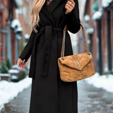 Elegante giacca autunnale con cintura: comoda, traspirante, raffinata per le donne