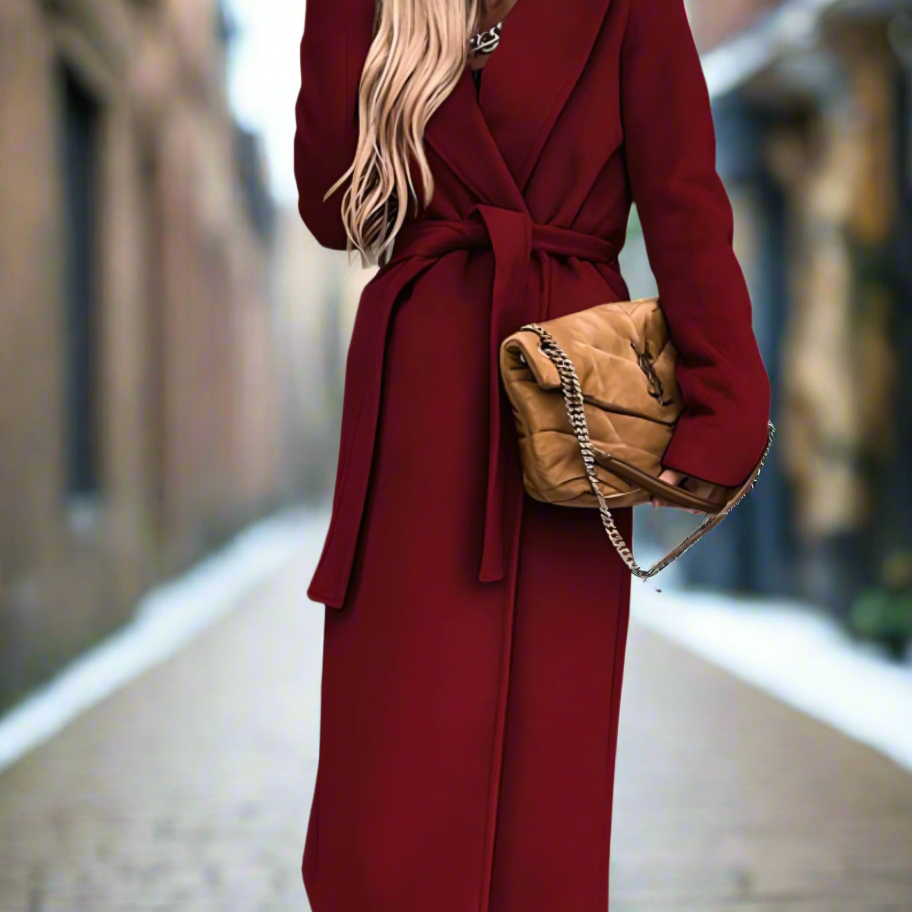 Elegante giacca autunnale con cintura: comoda, traspirante, raffinata per le donne