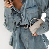 Camicetta in denim vintage effetto consumato