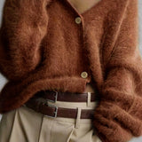 Cardigan a maniche lunghe con bottoni e scollo a V