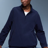 Felpa ampia e solida con mezza zip da atletica