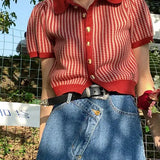 Cardigan a maniche corte con colletto rovesciato in maglia sottile