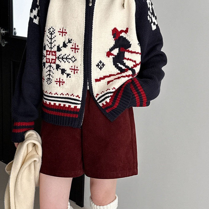 Cardigan retrò con doppia cerniera