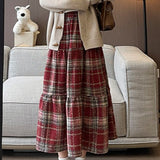 Gonna scozzese a strati in misto lana