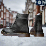 Stivali alti fino al ginocchio da donna - Vera pelle - Chiusura con lacci - Suola robusta e antiscivolo