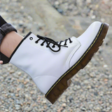 Stivali alti fino al ginocchio da donna - Vera pelle - Chiusura con lacci - Suola robusta e antiscivolo