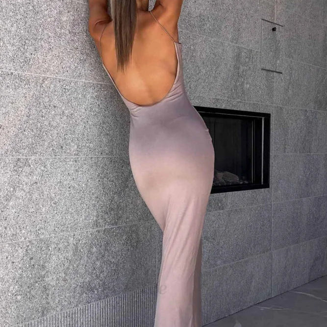 Abito canotta senza schienale in tinta unita