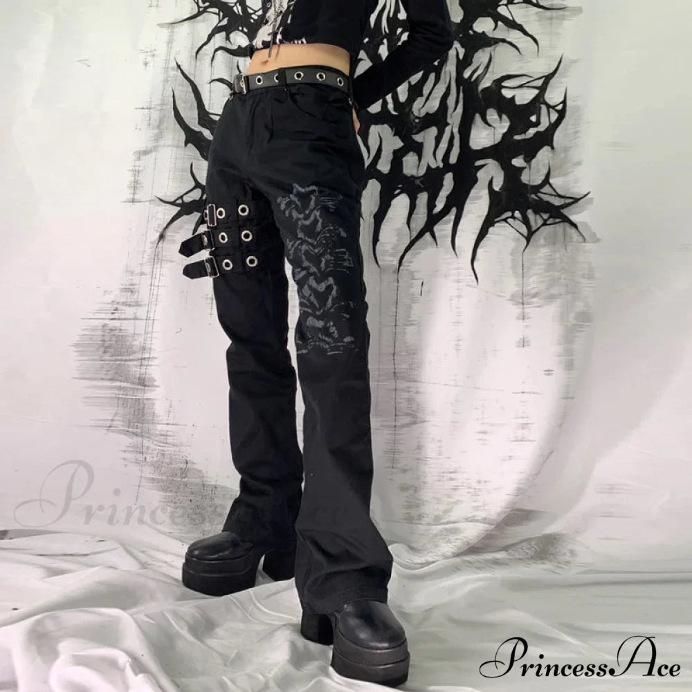 Pantaloni cargo a vita bassa con fasciatura