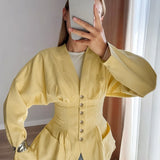 Blazer plissettato slim vintage ispirato a Chanel