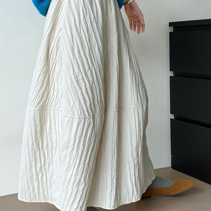 Gonna midi imbottita in cotone trapuntato vintage