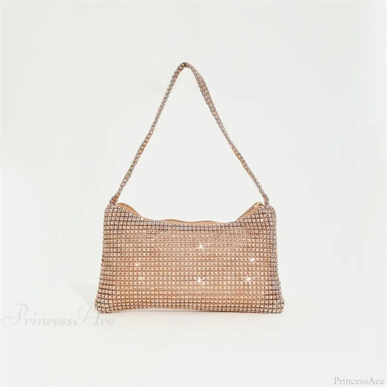 Borsa da sera con strass scintillanti e tracolla di diamanti per feste di matrimonio