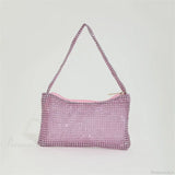 Borsa da sera con strass scintillanti e tracolla di diamanti per feste di matrimonio