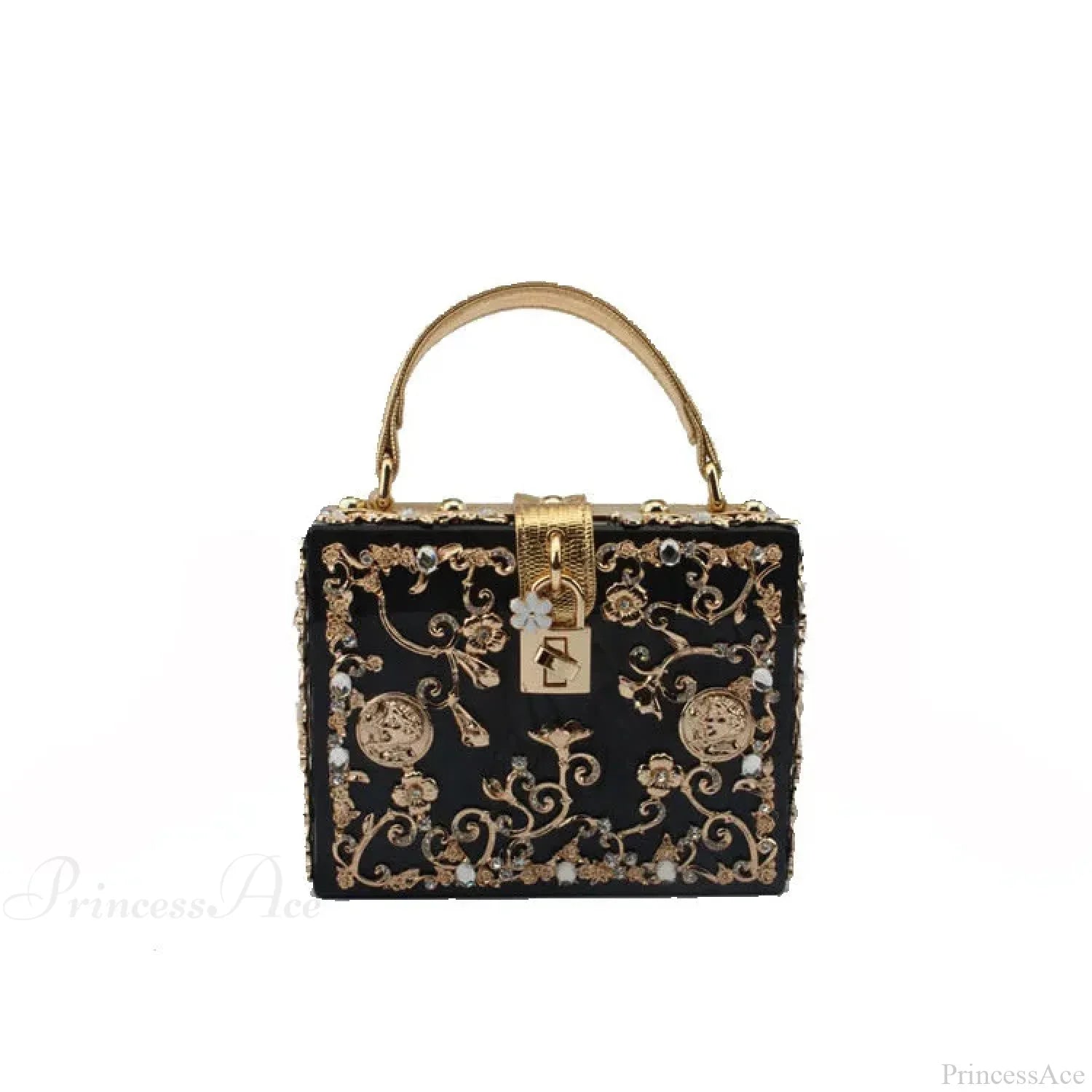 Borsa da sera con cuore e paillettes scintillanti