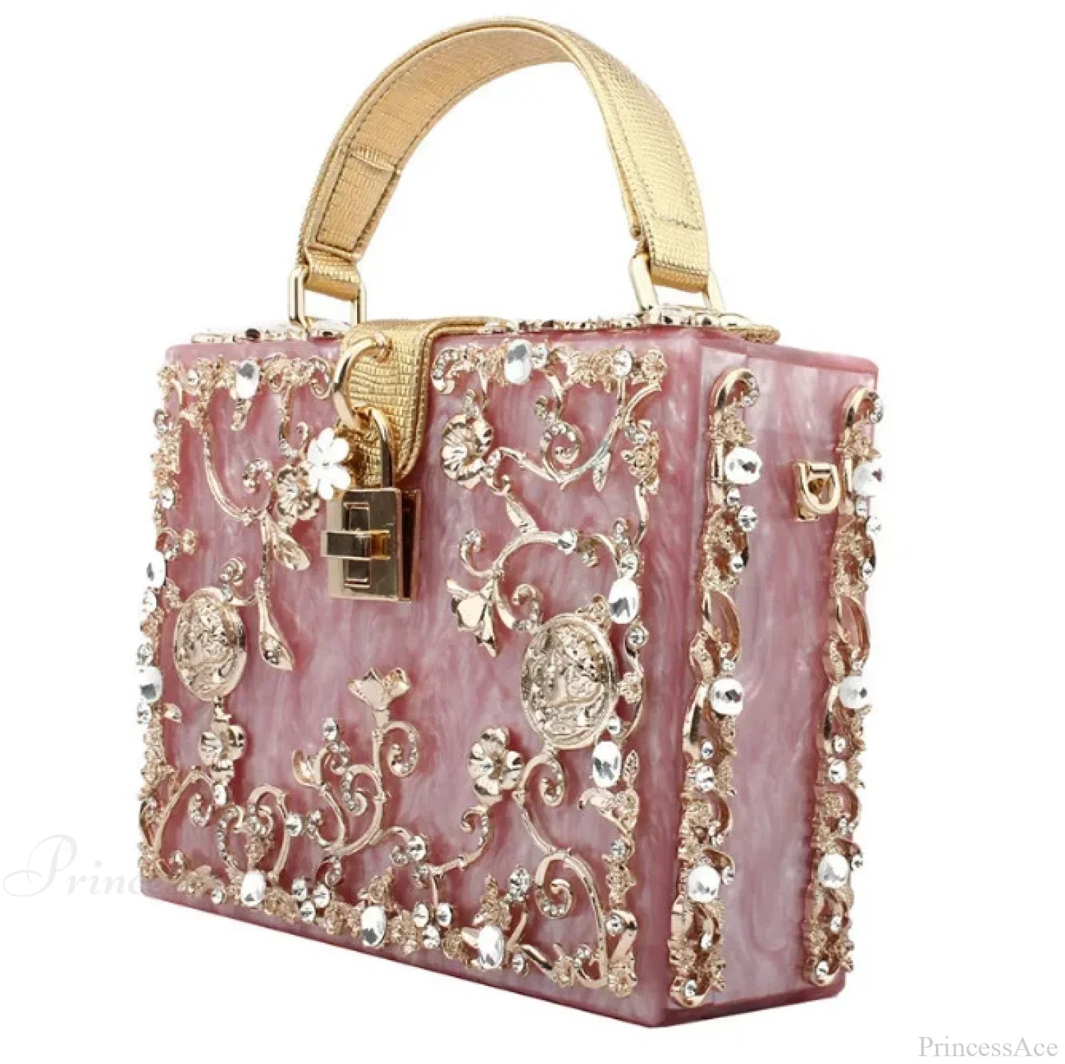Borsa da sera con cuore e paillettes scintillanti