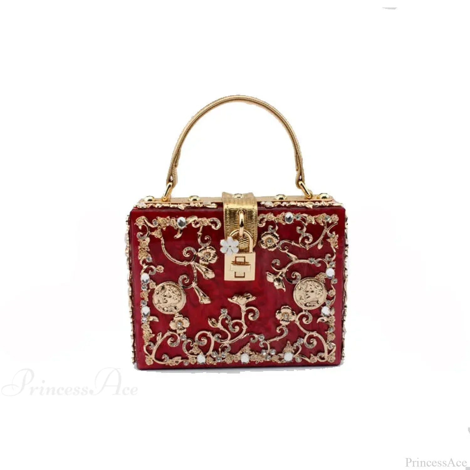 Borsa da sera con cuore e paillettes scintillanti