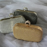 Pochette da sera in cristallo dorato da sposa