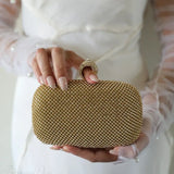 Pochette da sera in cristallo dorato da sposa