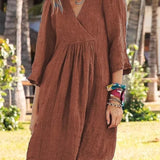 Julia - Abito da donna con scollo a V e maniche a 3/4 - Abito casual estivo