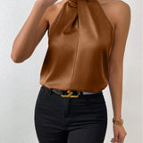 Elegante top con scollo all'americana per donna - Stile semplice - Perfetto per gli eventi