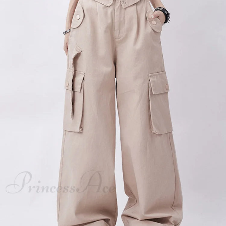 Jeans boyfriend larghi e graziosi verdi con bottoni