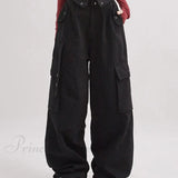 Jeans boyfriend larghi e graziosi verdi con bottoni