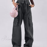 Jeans boyfriend larghi e graziosi verdi con bottoni